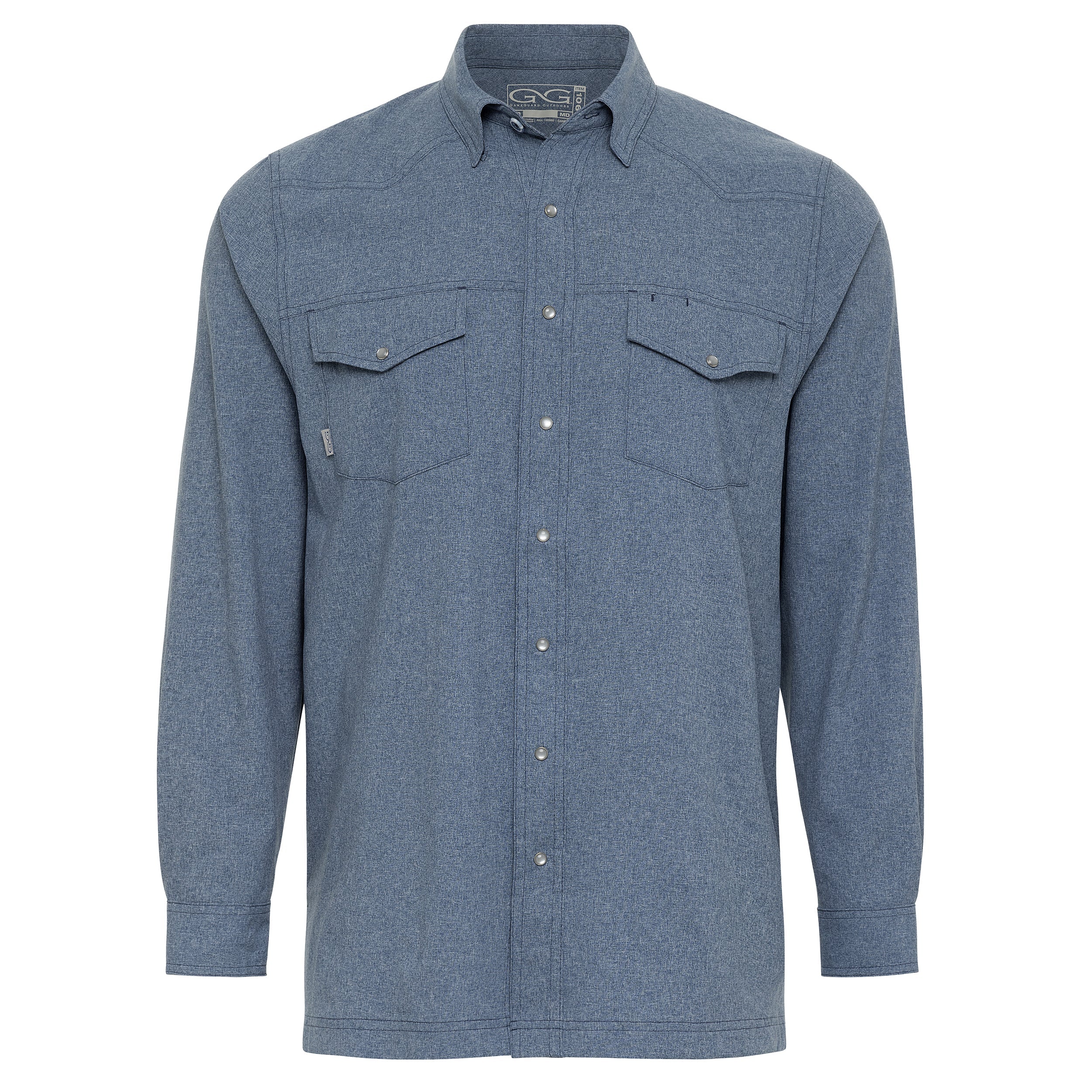 Deep Water Pearl Snap Shirt | Long Sleeve - Image 3
