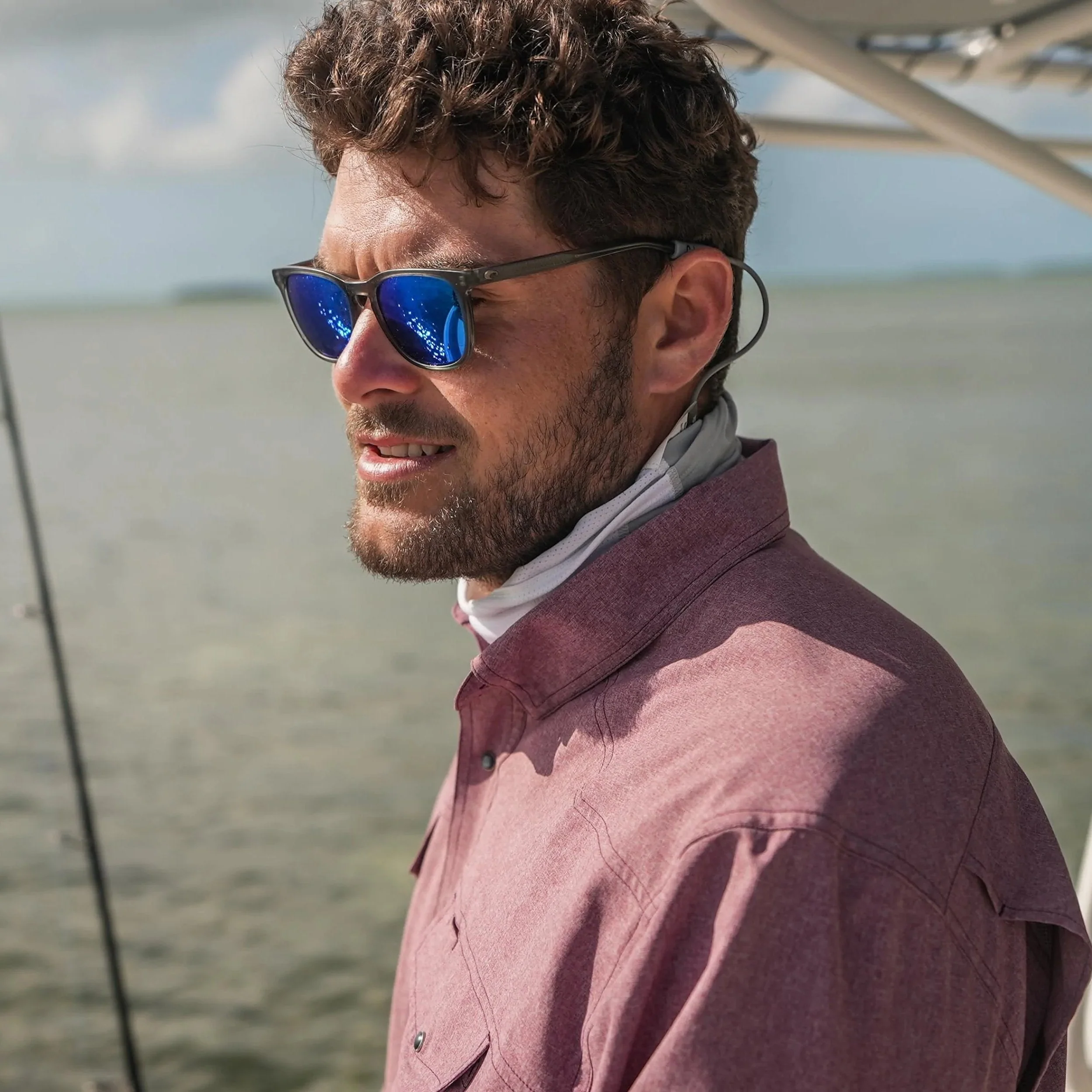 Maroon Pearl Snap Shirt | Long Sleeve - Image 3