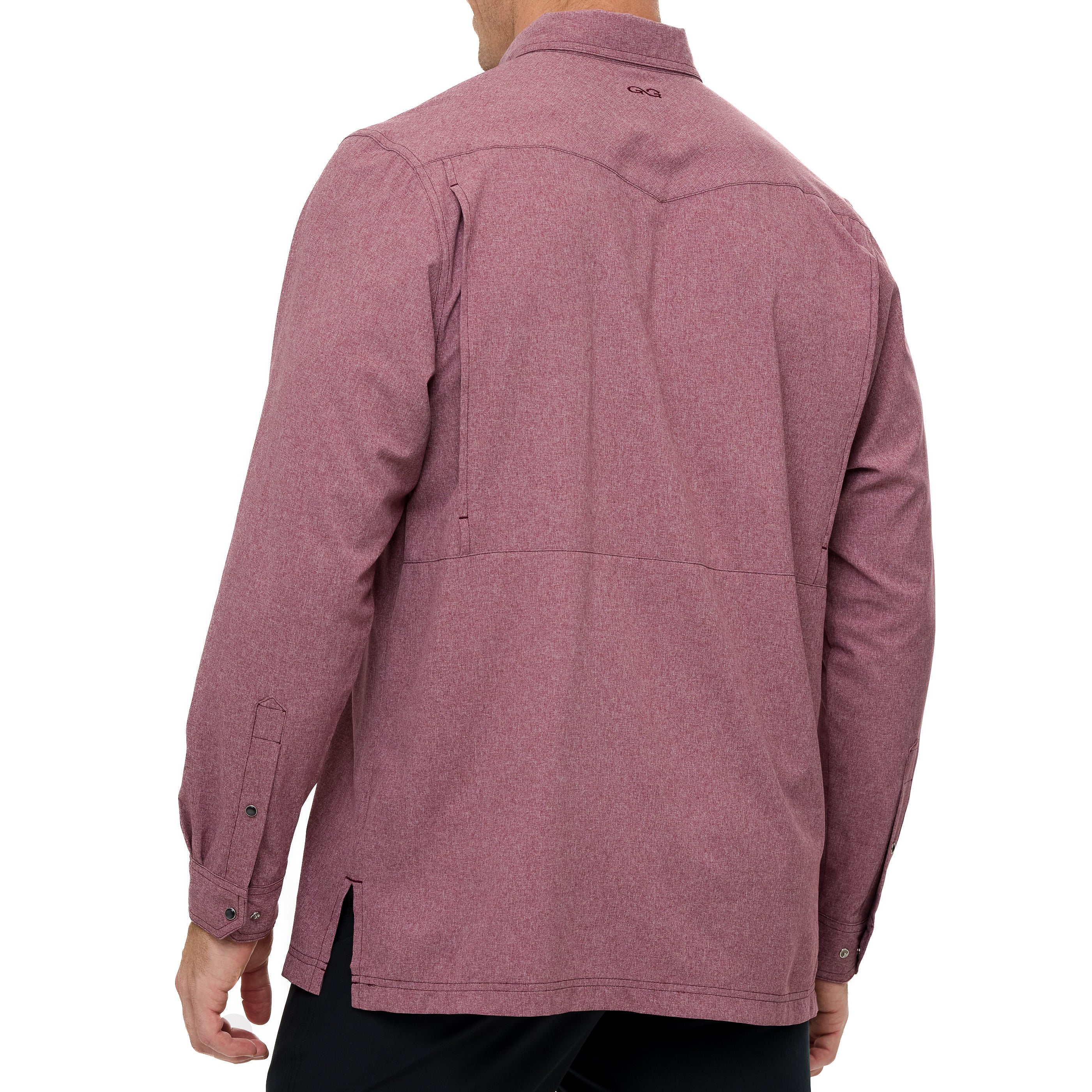 Maroon Pearl Snap Shirt | Long Sleeve - Image 5