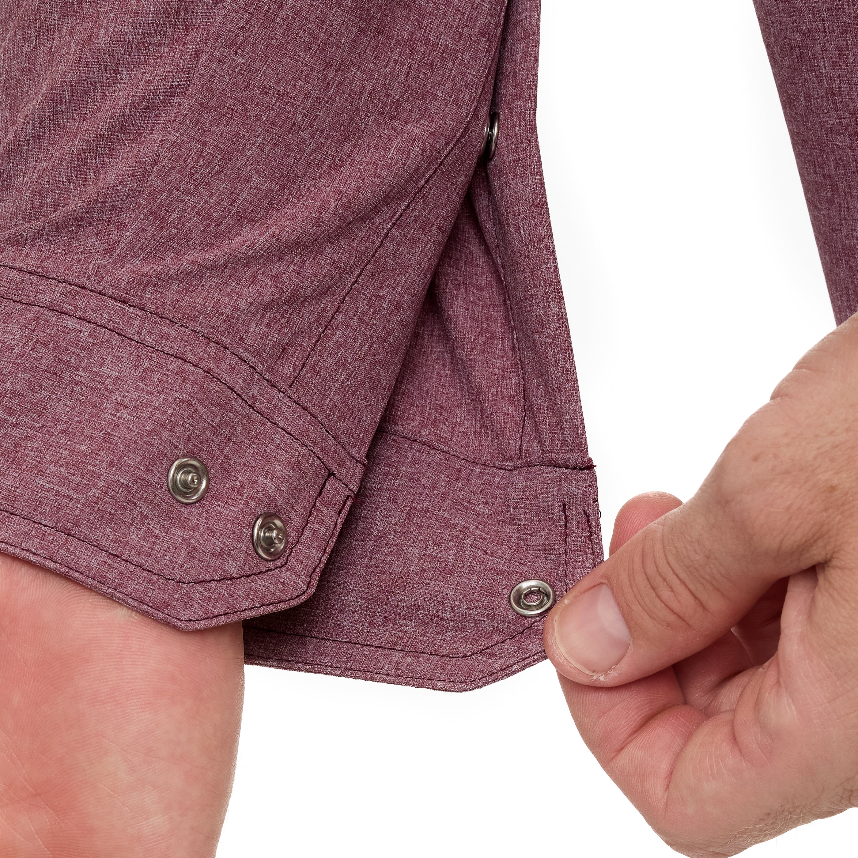 Maroon Pearl Snap Shirt | Long Sleeve - Image 7
